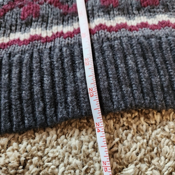 Ann Taylor Women's Wool Blend Sweater - Burgundy and Gray - Size M - Picture 7 of 8